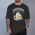 Booooks Ghost Read Books Halloween T-Shirt Gifts for Him
