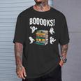 Booooks Ghost Reading Books Halloween Librarian Teacher T-Shirt Gifts for Him Booooks Ghost Reading Books Halloween Librarian Teacher T-Shirt Gifts for Him