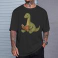 Brachiosaurus Dinosaur Reading Book Nerd T-Shirt Gifts for Him