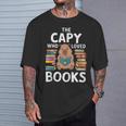 Capybara Book Lover Rodent Animal Capy Bookworm T-Shirt Gifts for Him