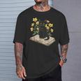 Cat On Book Flowers Cute Kitten Kitty Women Girls Kids T-Shirt Gifts for Him Cat On Book Flowers Cute Kitten Kitty Women Girls Kids T-Shirt Gifts for Him