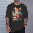 Cat Reading A Book Men Women Kids T-Shirt Gifts for Him