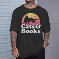 Cats And Books Or Women's Cat And Book T-Shirt Gifts for Him