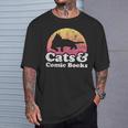 Cats And Comic Books Or Women's Cat And Comic Book T-Shirt Gifts for Him Cats And Comic Books Or Women's Cat And Comic Book T-Shirt Gifts for Him