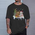 Christmas Tree Snowman Reindeer Book Stack Librarian T-Shirt Gifts for Him