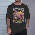 Coffee Book Witchcraft Witch Witches Bookish Reader Reading T-Shirt Gifts for Him