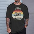 Coffee Books And Rain Reading Book Lover Retro T-Shirt Gifts for Him