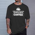 Comic Book Collecting Starts With Coffee Funny T-Shirt Gifts for Him