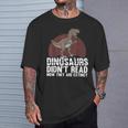Cool Reading Teacher For Men Women Read Books Dinosaur Book T-Shirt Gifts for Him