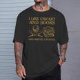 I Like Cricket And Books And Maybe 3 People Lover T-Shirt Gifts for Him I Like Cricket And Books And Maybe 3 People Lover T-Shirt Gifts for Him