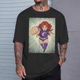 The Crimson Crescent 90s Retro Comic Book Superheroine Art T-Shirt Gifts for Him The Crimson Crescent 90s Retro Comic Book Superheroine Art T-Shirt Gifts for Him