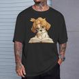 Cute Beagle Puppy Reading Book Lover Dog Animal Graphic T-Shirt Gifts for Him