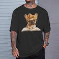 Cute Bulldog Reading Dog Book Lover Animal Graphic French T-Shirt Gifts for Him Cute Bulldog Reading Dog Book Lover Animal Graphic French T-Shirt Gifts for Him
