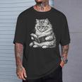 Cute Cat Reading Book Adorable Cats Books Lover T-Shirt Gifts for Him Cute Cat Reading Book Adorable Cats Books Lover T-Shirt Gifts for Him