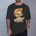 Cute Duckling Reading Book With T-Shirt Gifts for Him
