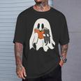 Cute Ghost Cat Reading Book Spooky Season Halloween Costume T-Shirt Gifts for Him Cute Ghost Cat Reading Book Spooky Season Halloween Costume T-Shirt Gifts for Him