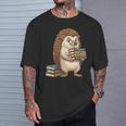 Cute Hedgehog Classics Stories Knowledge Fiction Reading T-Shirt Gifts for Him