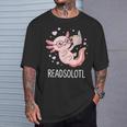 Cute Kawaii Readsolotl Axolotl Reading Book Pun T-Shirt Gifts for Him