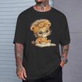 Cute Lion Cub Reading Book With Headwrap T-Shirt Gifts for Him