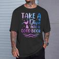 Cute Mermaid Librarian Teacher Dive Into A Good Book Reading T-Shirt Gifts for Him Cute Mermaid Librarian Teacher Dive Into A Good Book Reading T-Shirt Gifts for Him