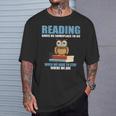 Cute Owl Reading Book Lover Positive Saying T-Shirt Gifts for Him