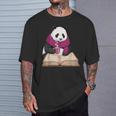 Cute Panda With Book And Hot Cocoa Reading T-Shirt Gifts for Him Cute Panda With Book And Hot Cocoa Reading T-Shirt Gifts for Him