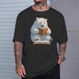 Cute Polar Bear Is Reading a Book Reading Polar Bear T-Shirt Gifts for Him