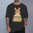 Cute Rabbit Bunny Reading Book Easter Day Teacher Librarian T-Shirt Gifts for Him