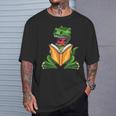 Dino Read Book Shirt Dinosaurs Reading Rex Cute Tee T-Shirt Gifts for Him