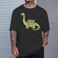 Dinosaur Librarian Book Lover Reading Brontosaurus T-Shirt Gifts for Him
