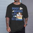 Dog Books Life Is Great T-Shirt Gifts for Him