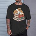 Dog Reading Book Pajama Sleep T-Shirt Gifts for Him