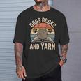 Dogs Books And Yarn Crochet Crocheting T-Shirt Gifts for Him