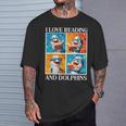 Dolphin Love Reading And Dolphins Child Book Lover T-Shirt Gifts for Him