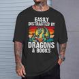 Dragon Reading Book Retro Vintage 80s Library Bookworm T-Shirt Gifts for Him Dragon Reading Book Retro Vintage 80s Library Bookworm T-Shirt Gifts for Him