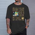 Drink Coffee Read A Book Pet Dogs Iced Coffee And Dogs T-Shirt Gifts for Him