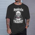 Dyslexia Therapist Teacher Dyslexic Therapy Panda Book Heart T-Shirt Gifts for Him