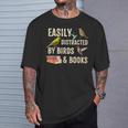 Easily Distracted By Birds & Books Vintage Birder T-Shirt Gifts for Him