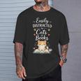 Easily Distracted By Cats And Books Cat & Book Lover T-Shirt Gifts for Him