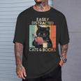 Easily Distracted By Cats And Books For Cat Lovers For Men Women Girls Kids T-Shirt Gifts for Him Easily Distracted By Cats And Books For Cat Lovers For Men Women Girls Kids T-Shirt Gifts for Him