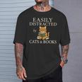 Easily Distracted By Cats And Books Cute Cat Reading Reader T-Shirt Gifts for Him Easily Distracted By Cats And Books Cute Cat Reading Reader T-Shirt Gifts for Him