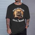 Easily Distracted By Cats And Books Librarians Bibliophiles T-Shirt Gifts for Him Easily Distracted By Cats And Books Librarians Bibliophiles T-Shirt Gifts for Him