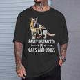 Easily Distracted By Cats And Books Reader Cat Lovers For Men Women Girls Kids T-Shirt Gifts for Him Easily Distracted By Cats And Books Reader Cat Lovers For Men Women Girls Kids T-Shirt Gifts for Him