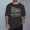 Easily Distracted By Chess And Books T-Shirt Gifts for Him