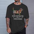 Easily Distracted By Dogs & Books T-Shirt Gifts for Him