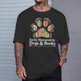 Easily Distracted By Dogs And Books Reading T-Shirt Gifts for Him