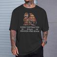 Easily Distracted By Dragon And Book Apparel T-Shirt Gifts for Him
