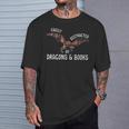 Easily Distracted By Dragons And Books Nerd Readers T-Shirt Gifts for Him