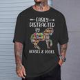 Easily Distracted By Horse And Books Nerds Horse Lovers T-Shirt Gifts for Him