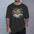 Enchanted Open Book With Blooming Flowers T-Shirt Gifts for Him